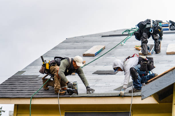 Professional Gutter Installation technician working in Cool, CA